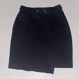 Missguided Black Sweatshirt Cargo Drawstring Ram Hem Mini Wrap Skirt in 2 NWT